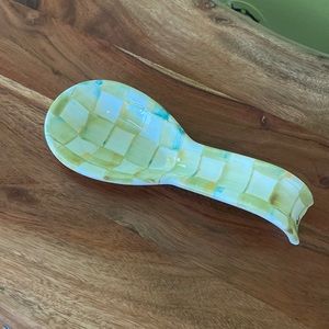 NWOT Mackenzie-Childs Parchment Check Spoon Rest